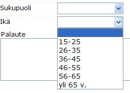 Kävijän on annettava vapaaehtoisesti ikä ja sukupuolensa
